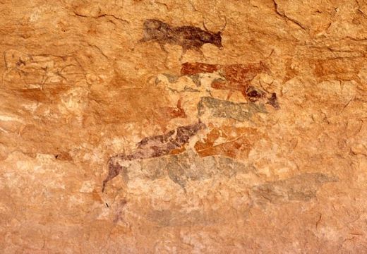 Rock art at the Unesco World Heritage Site of Tassili n'Ajjer in Algeria. Photo: Wikimedia Commons