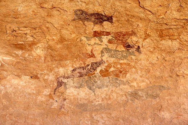 Rock art at the Unesco World Heritage Site of Tassili n'Ajjer in Algeria. Photo: Wikimedia Commons