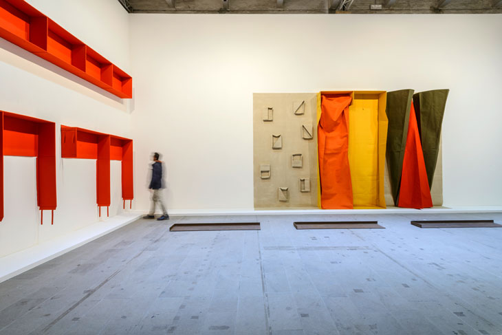 A selection of works by Franz Erhard Walther dating from 1975–86, on display at 'Viva Art Viva', at the Venice Biennale. Photo: Andrea Avezzù