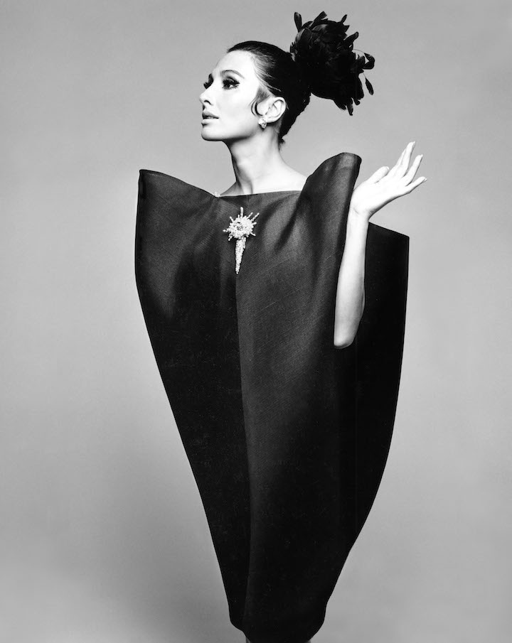 Alberta Tiburzi in an 'envelope' dress by Cristóbal Balenciaga for Harper's Bazaar, June 1967. © Hiro 1967