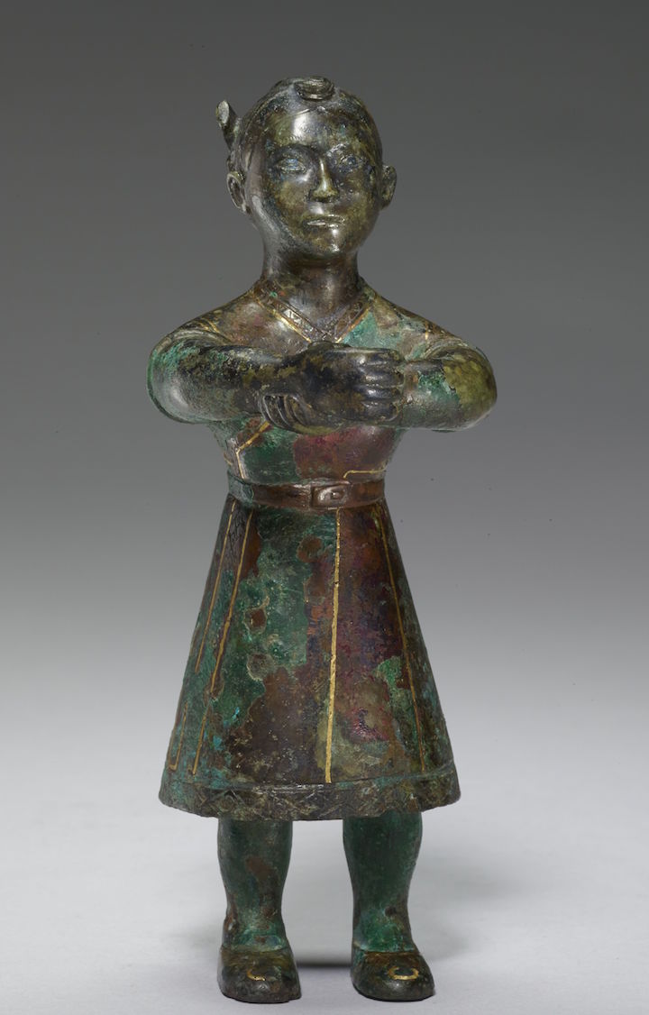 Standing Figure, 5th-4th century BCE, bronze with gold inlay. Photo: Minneapolis Institute of Art