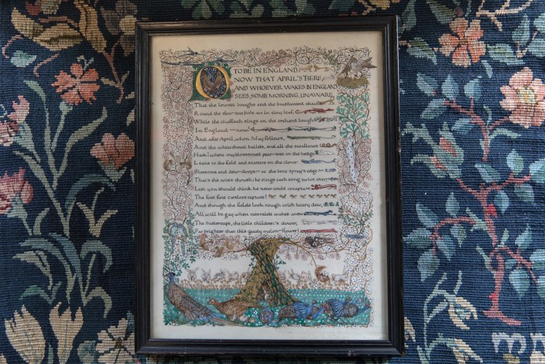 Illuminated manuscript of the first page of Robert Browning's 'Home Thoughts from Abroad'. Photo: Anna Kunst