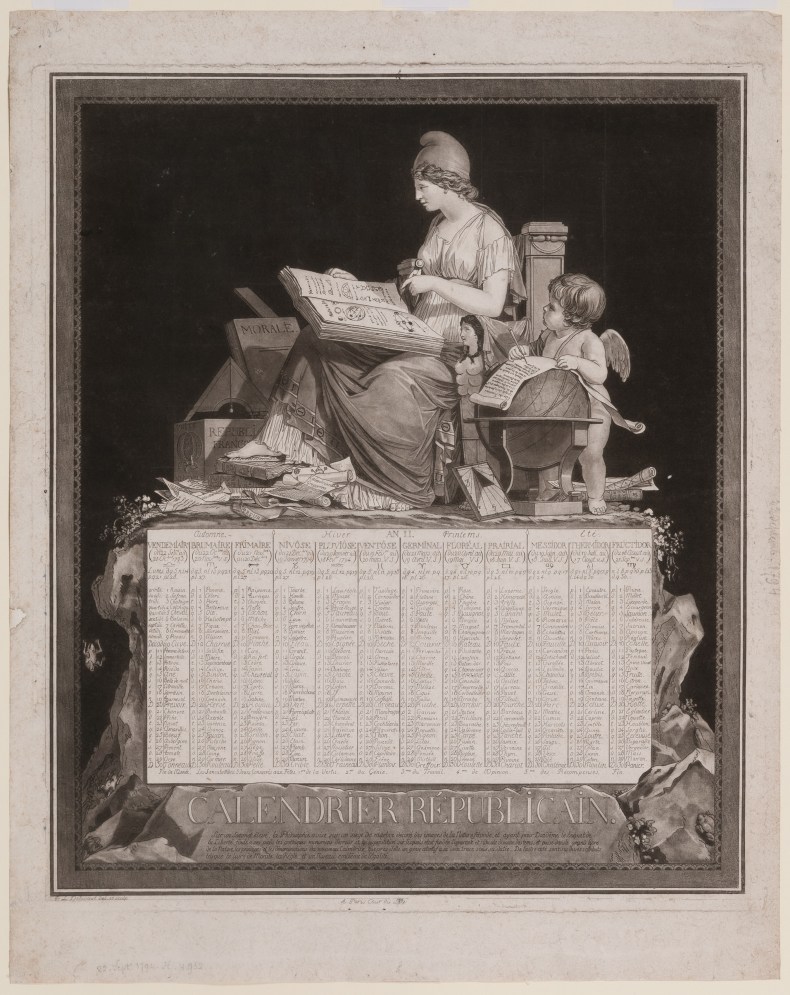 'Republican calendar' almanac (1794), Philibert Louis Debucourt.