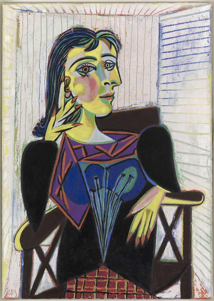 Portrait of Dora Maar (1937), Pablo Picasso. Photo: Mathieu Rabeau © RMN-Grand Palais / Art Resource, NY © 2017 Estate of Pablo Picasso / Artists Rights Society (ARS), New York