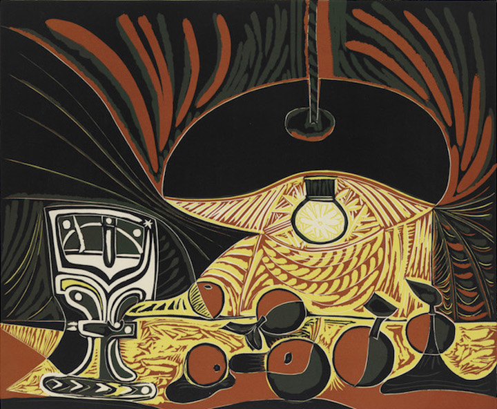 Still Life with Glass Under the Lamp (detail; 1962), Pablo Picasso. © 2017 Estate of Pablo Picasso / Artists Rights Society (ARS), New York