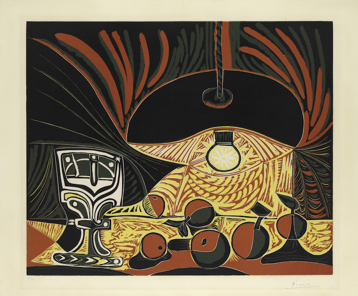Still Life with Glass Under the Lamp (1962), Pablo Picasso. © 2017 Estate of Pablo Picasso / Artists Rights Society (ARS), New York