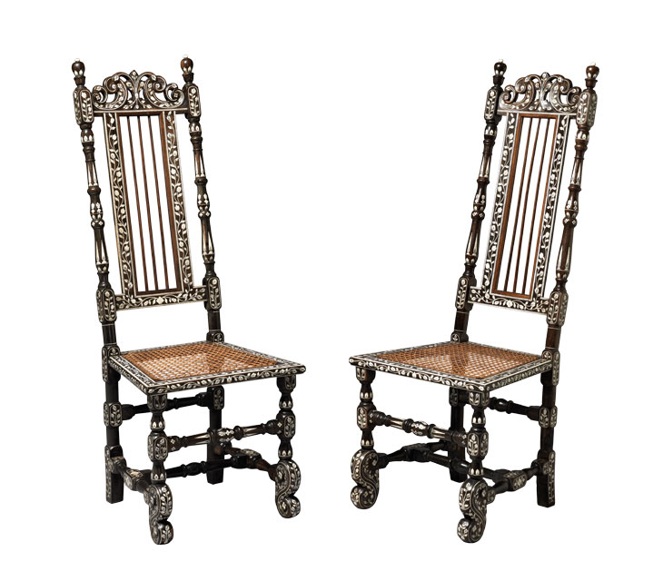 Two side chairs (c. 1710). H. Blairman & Sons, £48,000 (the pair)