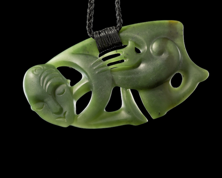 A Hei Tiki anthropomorphic pendant produced in 2008. © Kura Pounamu marketing images Te Papa