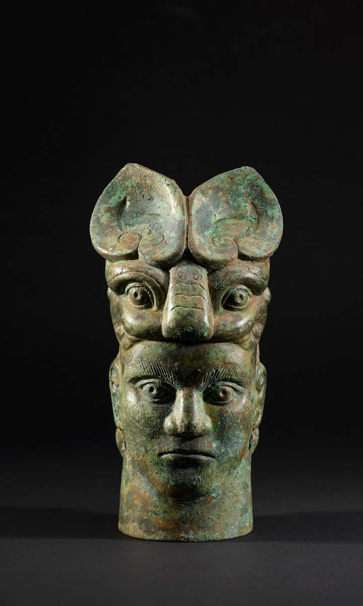 Column in the form of a face, Western Zhou Dynasty (1050–771 BC). © Shanghai Museum