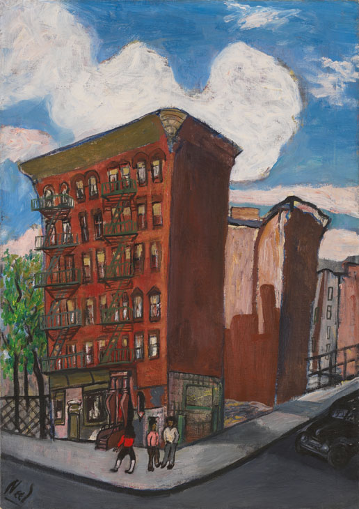 Building in Harlem (1945), Alice Neel. © The Estate of Alice Neel. Courtesy David Zwirner, New York/London and Victoria Miro, London