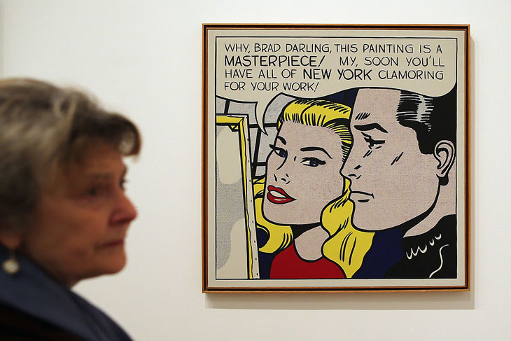 Roy Lichtenstein's 'Masterpiece' (1962; seen here at Tate Modern's 'Lichtenstein, a retrospective' exhibition in 2013) has been sold for $165 million to set up the new 'Art for Justice Fund' in support of criminal justice reform. Photo: Dan Kitwood/Getty Images