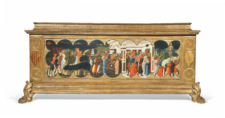 Cassone with a panel by Giovanni Toscani. Christie's London: estimate £600,000–£900,000