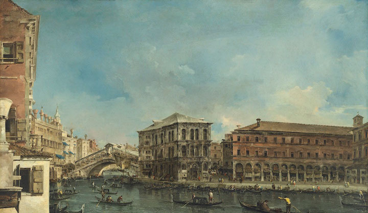 The Rialto Bridge with the Palazzo dei Camerlenghi (mid 1760s), Francesco Guardi. Christie's London: estimate £25m+