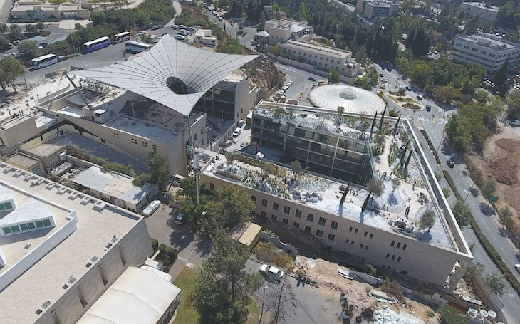 Aerial view of the Jay and Jeanie Schottenstein National Campus for the Archaeology of Israel. Photo: Ardon Bar-Hama