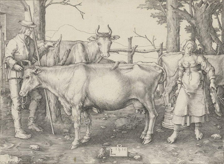 The Milkmaid (1510), Lucas van Leyden. © Staatliche Graphische Sammlung München