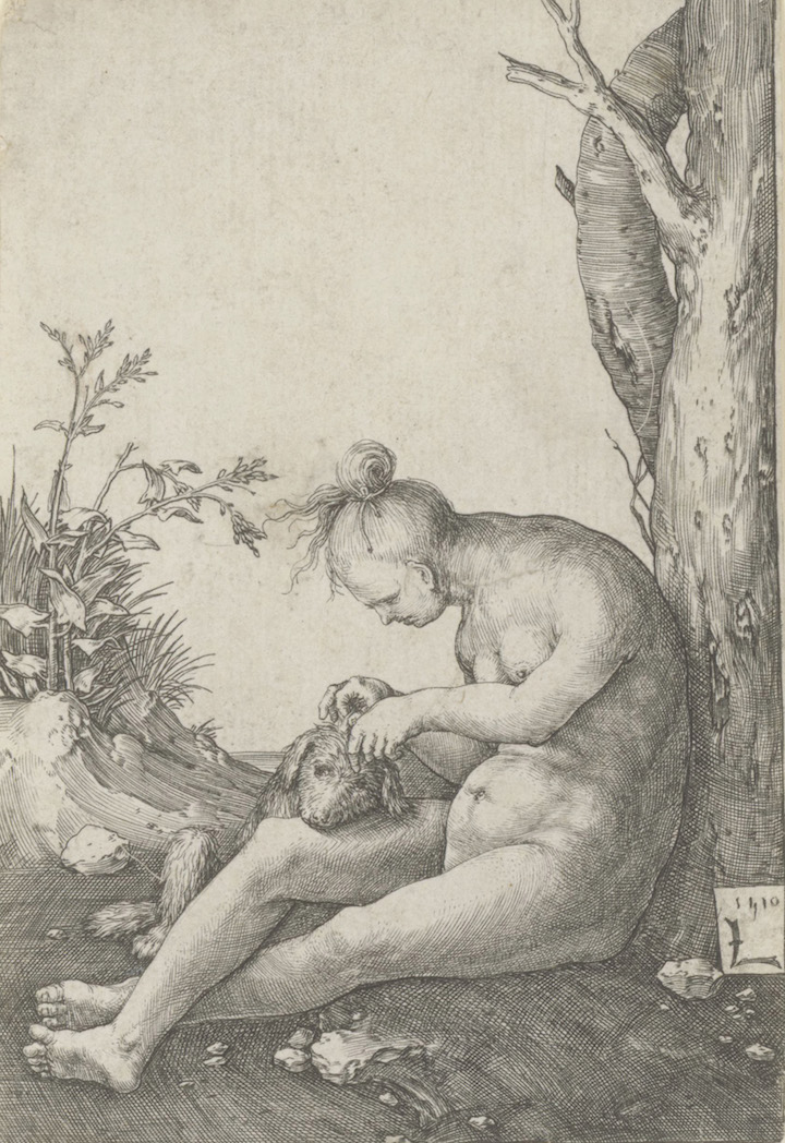 Woman with the Dog (1510), Lucas van Leyden. © Staatliche Graphische Sammlung München