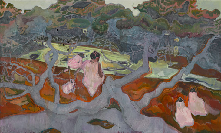 Baikoko at the mouth of the Mwachema River (2016), Michael Armitage. © Michael Armitage. Photo © White Cube (Ben Westoby)