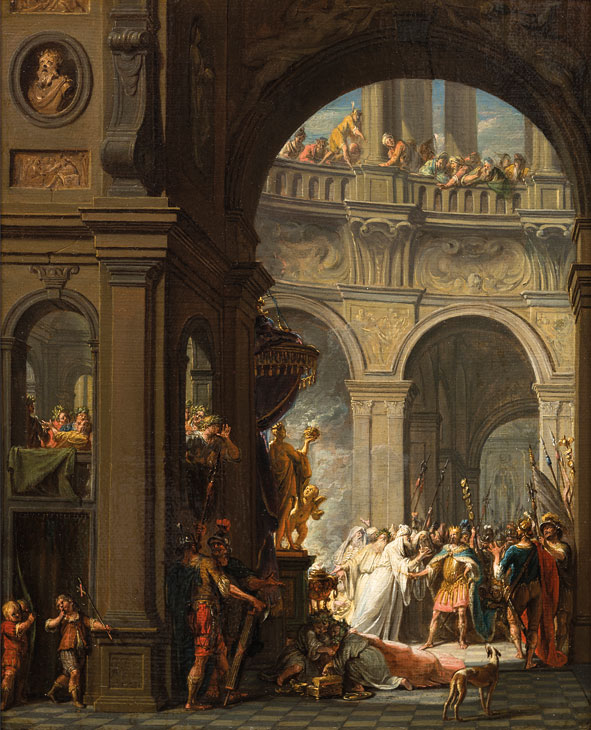 Jéroboam puni pour avoir adoré les faux Dieux (1731), Jacques Ignatius de Roore. Franck Baulme at Paris Tableau Brussels