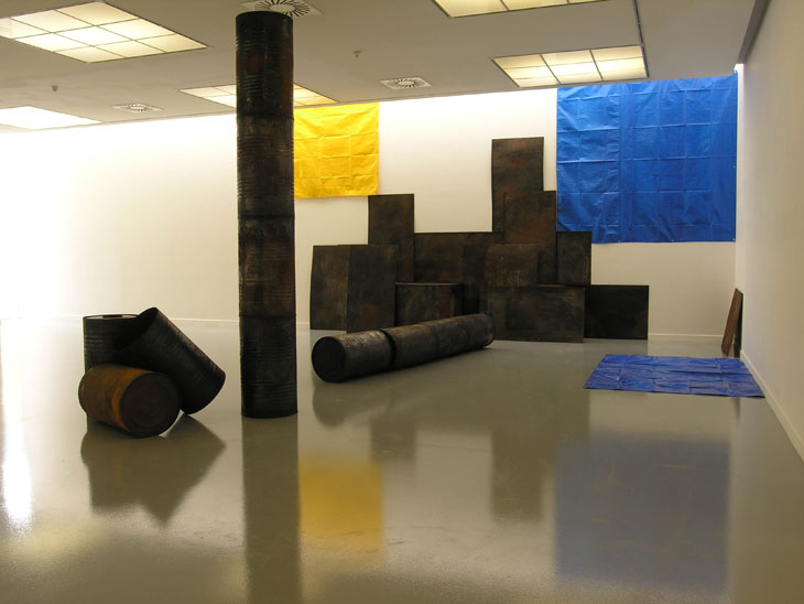 Kagebangara (2008), Sheela Gowda. Installation view at Mukha, Antwerp. Photo courtesy the artist
