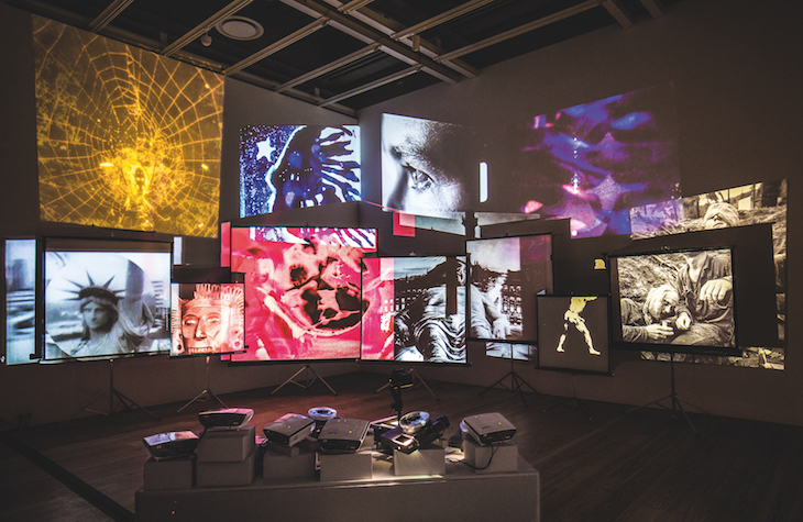 Movie Mural (1965–68), Stan VanDerBeek. The Box. Courtesy of the artist's estate and The Box