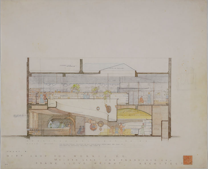 V.C. Morris Shop, San Francisco (1948–49), Frank Lloyd Wright. The Frank Lloyd Wright Foundation Archives (The Museum of Modern Art | Avery Architectural & Fine Arts Library, Columbia University, New York)