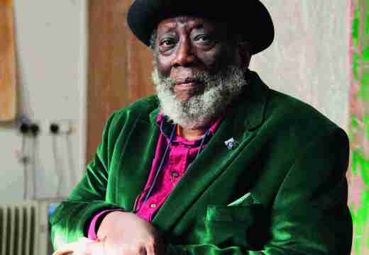 Frank Bowling, photographed in his studio in London in April 2017.