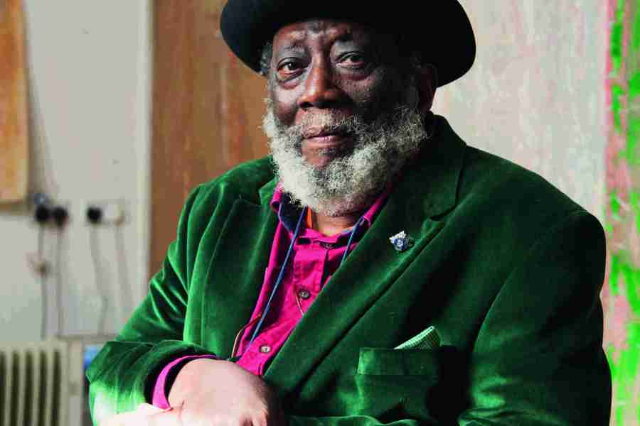 Frank Bowling, photographed in his studio in London in April 2017.