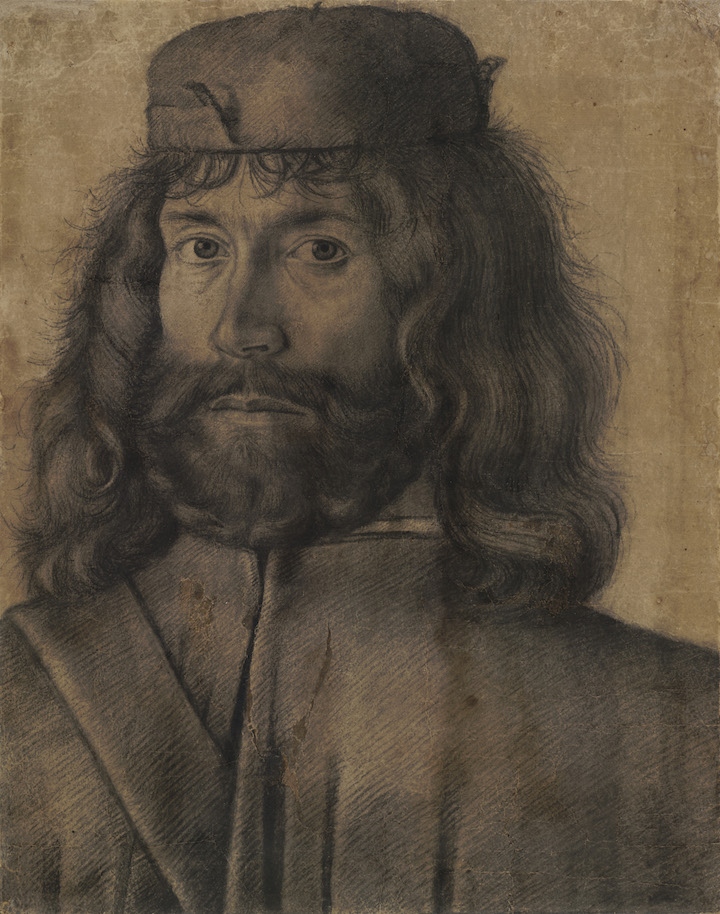 Man with shoulder-length hair wearing a cap (c. 1500), unknown Venetian artist. © The Trustees of the British Museum