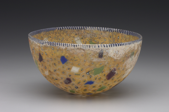 Hellenistic or Roman bowl, Eastern Mediterranean, late 2nd century B.C.–early 1st century A.D., cast mosaic glass.