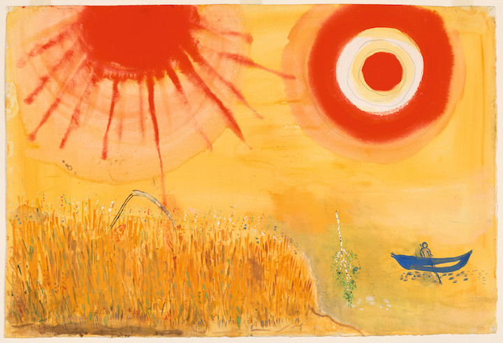 Study for Backdrop for Aleko: A Wheatfield on a Summer’s Afternoon (Scene III), 1942, Marc Chagall. © 2017 Artists Rights Society (ARS), New York/ADAGP, Paris, digital image © 2017 The Museum of Modern Art/licensed by SCALA/Art Resource, NY