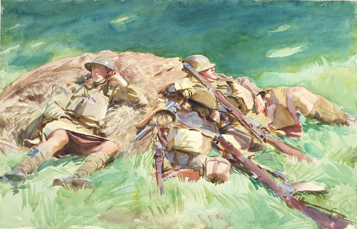 Highlanders Resting at the Front (1918), John Singer Sargent.