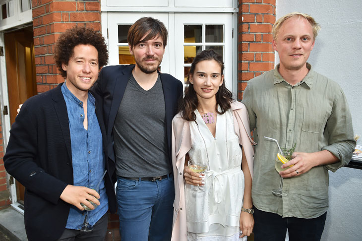 Michael Armitage, Eugenio Re Rebaudengo, Olga Donskova and Nick Goss at the Apollo summer party 2017. Photo © Nick Harvey