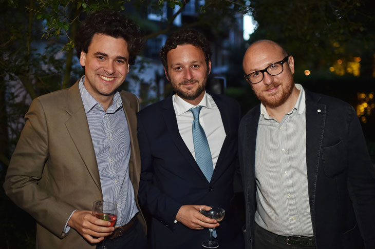 Julien Domercq, Thomas Marks and Arturo Galansino at the Apollo summer party 2017. Photo © Nick Harvey