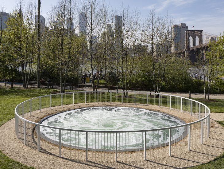 Anish Kapoor’s Descension in Brooklyn Bridge Park, New York. Photo: James Ewing, Public Art Fund, NY © Anish Kapoor, 2017