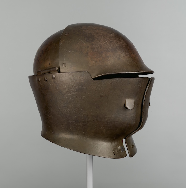 American Helmet Model No. 7, Experimental Sentinel's helmet prototype, produced by W. H. Mullins Co., Salem, Ohio, 1918. The Metropolitan Museum of Art