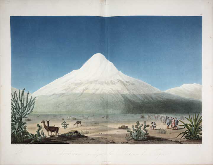Chimborazo Seen from the Tapia Plateau (from View of the cordilleras and monuments of the indigenous peoples of the Americas; 1810–13), Alexander von Humboldt. The Huntington Library, Art Collections and Botanical Gardens