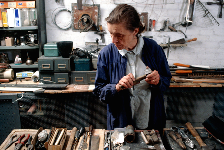 Louise Bourgeois in her home studio in 1974. Photo: Mark Setteducati, © The Easton Foundation