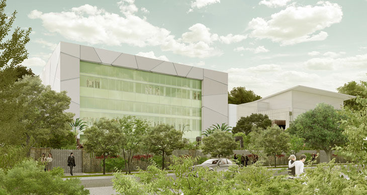 Artist rendering of ICA Miami, North Facade. Courtesy of Aranguren & Gallegos Arquitectos and Wolfberg Alvarez