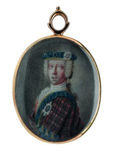 Locket consisting containing a miniature of Prince Charles Edward Stuart, with four pieces of his hair gummed on the back, court (n.d.), National Museums Scotland