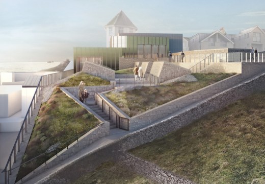 Tate St Ives exterior visualisation. © Jamie Fobert Architects