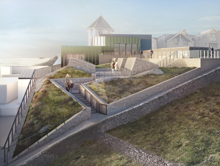 Tate St Ives exterior visualisation. © Jamie Fobert Architects