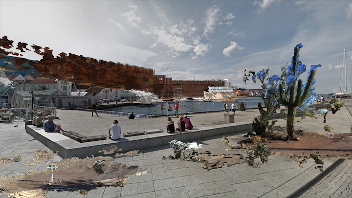 Virtual U.S./Mexico Border (augmented reality public art project; 2016), John Craig Freeman. Courtesy of Screen City Biennial, Stavanger, Norway