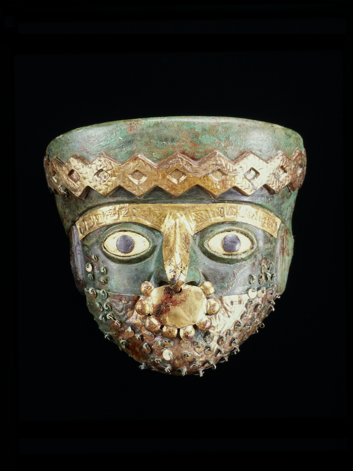 Moche Burial Mask, around 525–550 AD. Courtesy of Museo de Sitio Chan Chan, Ministerio de Cultura del Perú, Photo: Christopher B. Donnan