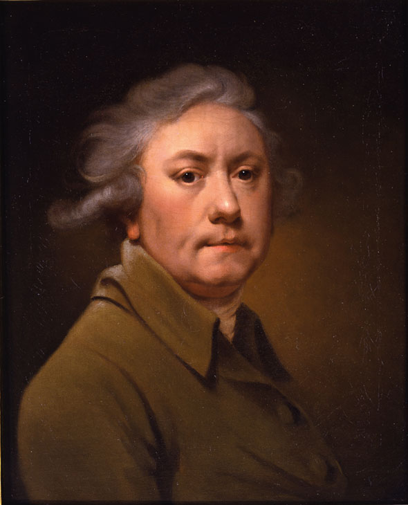 Self–portrait aged 59 in a grey coat (1793), Joseph Wright of Derby. The Parker Gallery at LAPADA