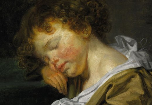 Jeune garcçon endormi, à mi–hauteur, profil gauche, (detail), Jean–Baptiste Greuze (1725–1805). Galerie Eric Coatelem (price on application)