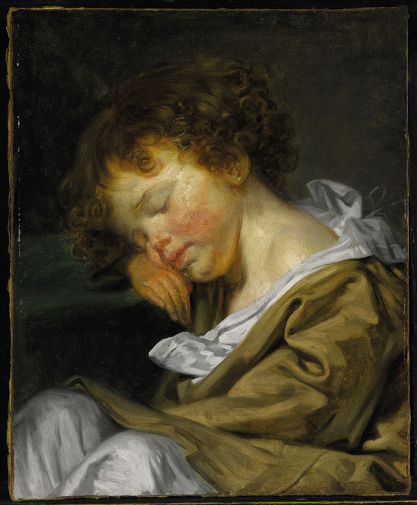 Jeune garcçon endormi, à mi–hauteur, profil gauche, Jean–Baptiste Greuze (1725–1805). Galerie Eric Coatelem (price on application)