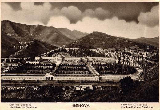 The monumental cemetery of Staglieno, Genoa, from a postcard produced in or around the 1920s