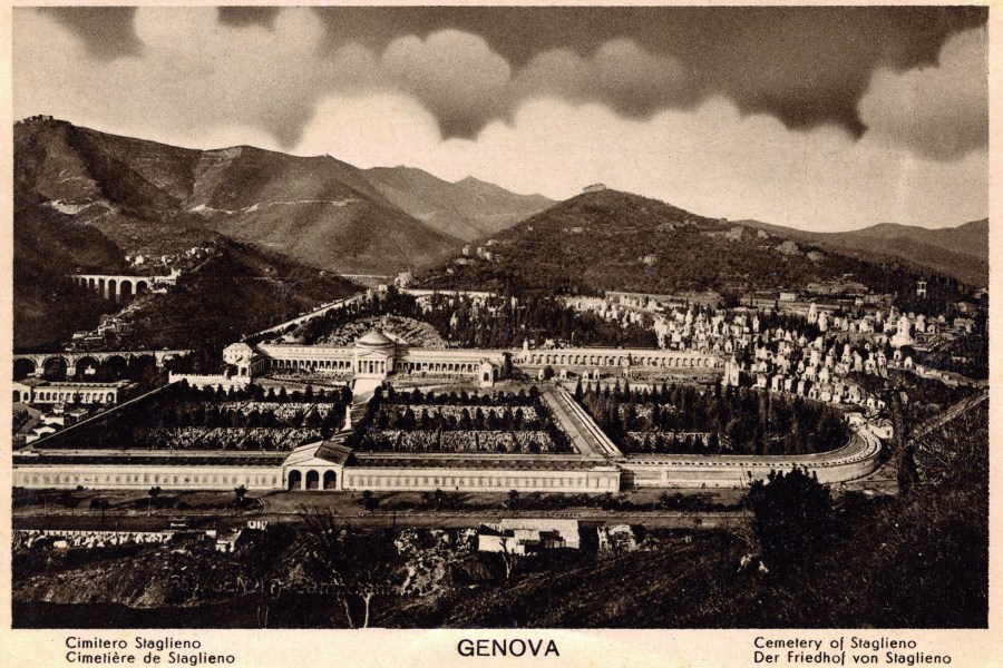 The monumental cemetery of Staglieno, Genoa, from a postcard produced in or around the 1920s