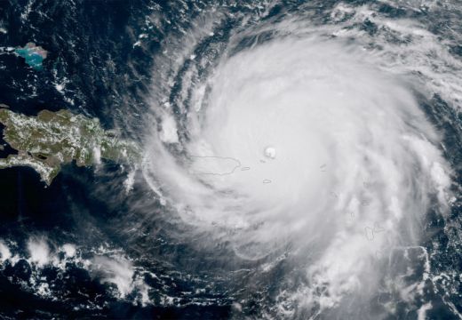 Hurricane Irma approaches Puerto Rico, 6 September 2017. Photo: NASA/NOAA GOES Project via Getty Images