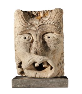 Green Man waterspout (c. 1150–1250), Anglo-Norman, Caen. Beedham Antiques Ltd at BADA Collection at The Lanesborough